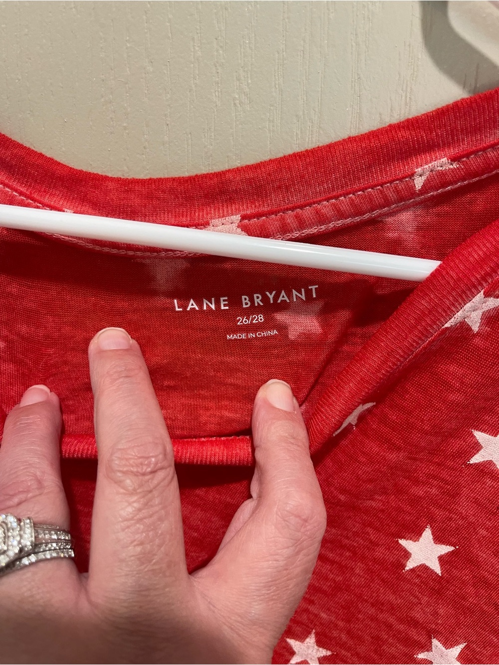 Lane Bryant Red Star-Print Short Sleeve Tee - Picture 3 of 3